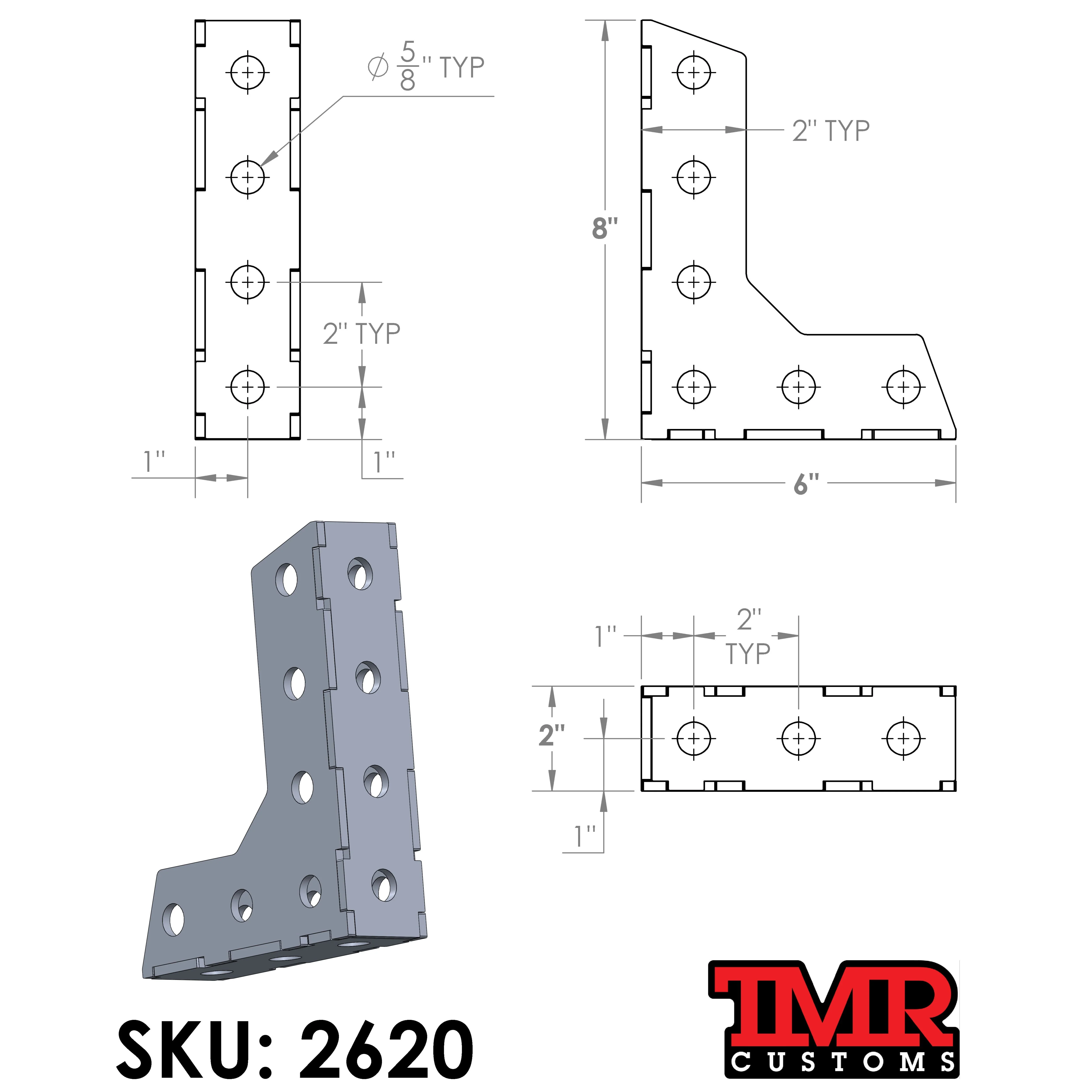 90° Fabrication Square - 8" x 6" x 2" - Image 6