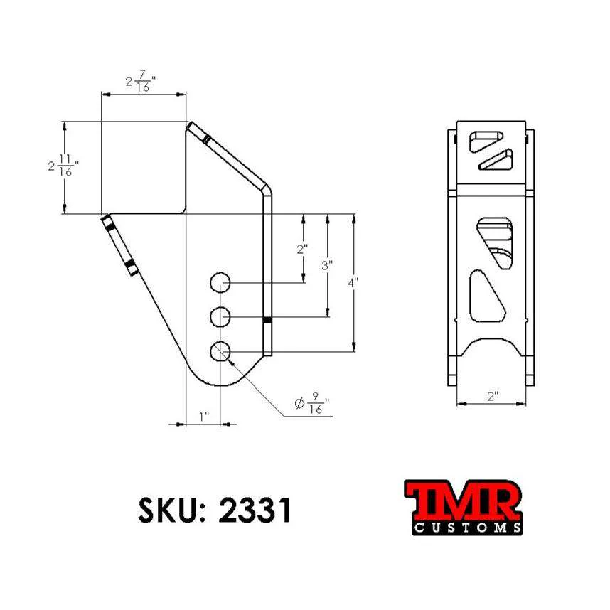 Adjustable Track Bar Bracket - Frame Mount - Image 2