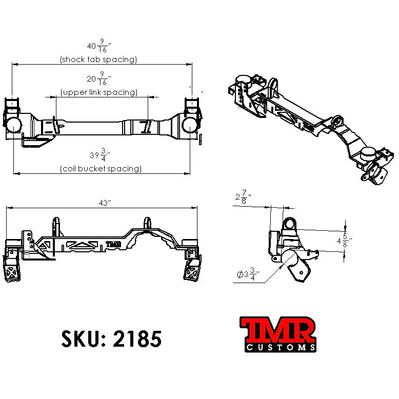 JK, JL, JT 1 TON Axle Swap Truss - Front Dana 60 - Image 18