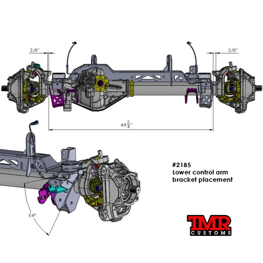 JK, JL, JT 1 TON Axle Swap Truss - Front Dana 60 - Image 19