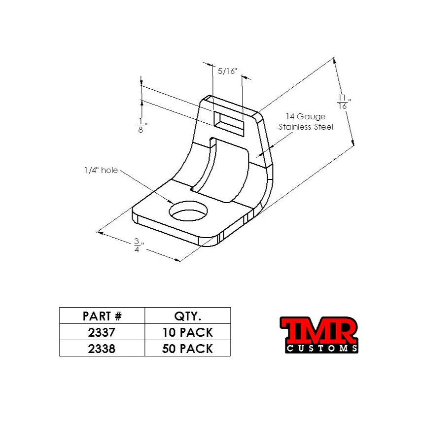 Stainless Steel Bolt On Zip Tie Tab/Cable Tie Tab - 50 Pack - Image 3